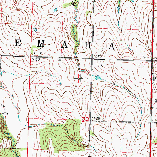 Topographic Map of Township of Nemaha, NE