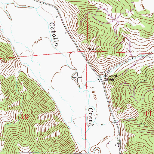Topographic Map of Howard Ranch, CO
