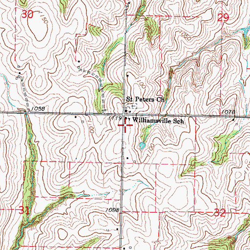 Topographic Map of Williamsville (historical), NE