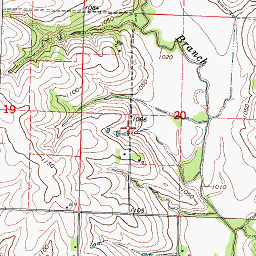 Topographic Map of Long Branch Post Office (historical), NE