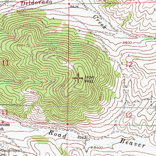 Topographic Map of Iron Hill, CO