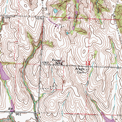 Topographic Map of Fargo Post Office (historical), NE