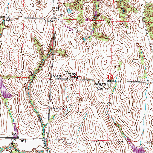 Topographic Map of Arago Post Office (historical), NE