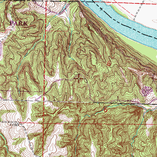 Topographic Map of Indian Cave State Park Trails, NE