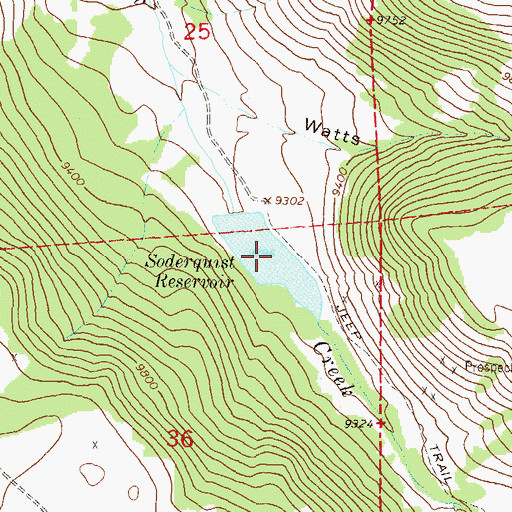 Topographic Map of Soderquist Reservoir, CO