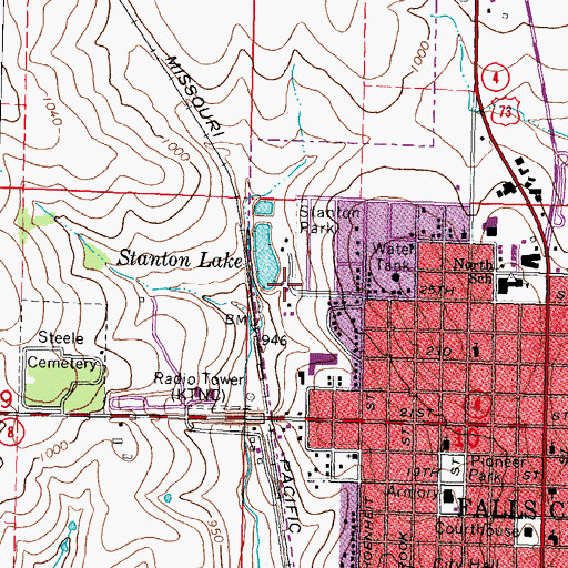 Topographic Map of Stanton Lake Campground, NE