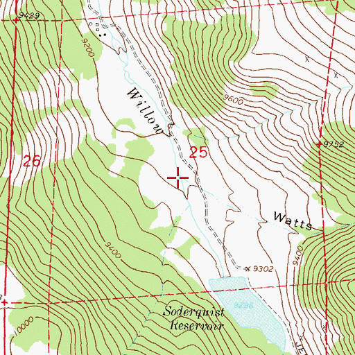 Topographic Map of Watts Draw, CO