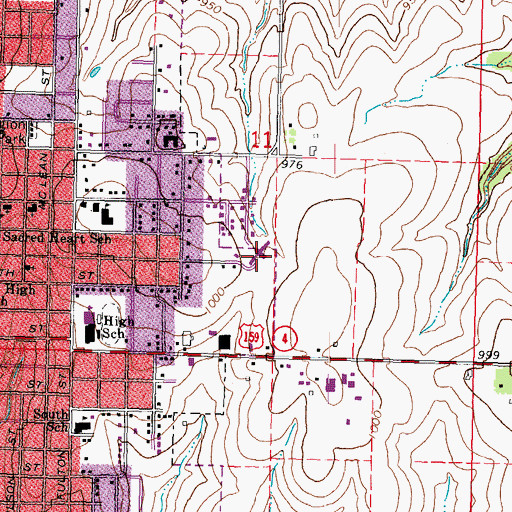 Topographic Map of Midland Villa Nursing Home, NE