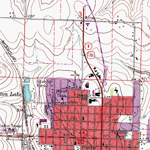 Topographic Map of Falls City Care Center, NE