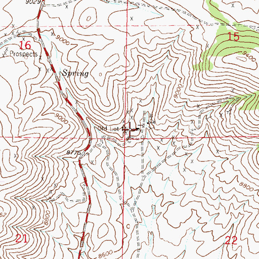 Topographic Map of Old Lot Mine, CO