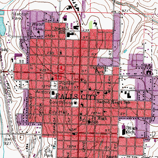 Topographic Map of First Presbyterian Church, NE