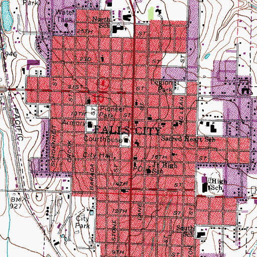 Topographic Map of Lydia Bruun Woods Memorial Library, NE