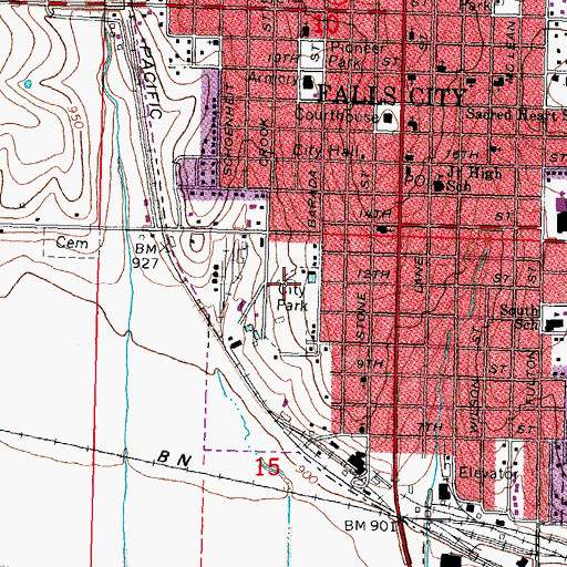 Topographic Map of Dallas Jones Memorial Park, NE