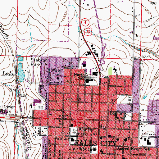 Topographic Map of John Falter Memorial Park, NE