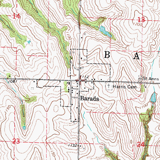Topographic Map of Antoine Barada Marker, NE