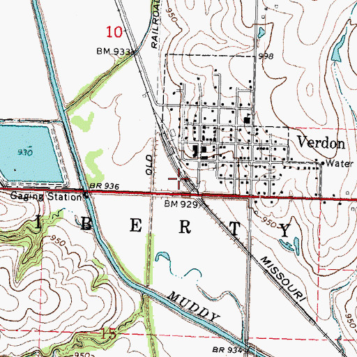Topographic Map of Verdon, NE