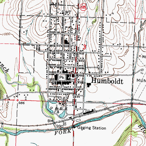 Topographic Map of Humboldt Family Practice, NE
