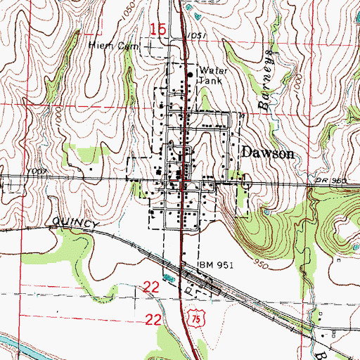 Topographic Map of John G Smith Memorial Library, NE