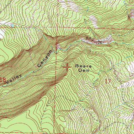 Topographic Map of Bears Den, CO