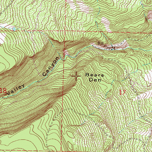 Topographic Map of Bears Den, CO