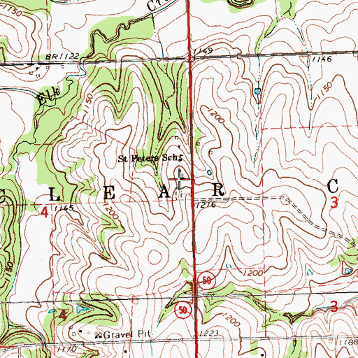 Topographic Map of Saint Peters Lutheran Church, NE