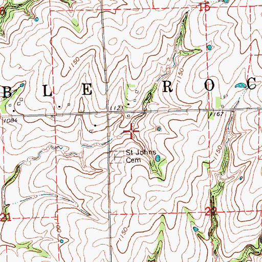 Topographic Map of Township of Table Rock, NE