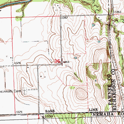 Topographic Map of Pleasant Valley Post Office (historical), NE
