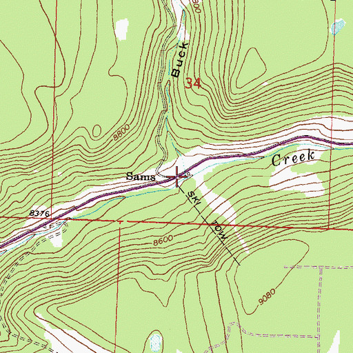 Topographic Map of Buck Canyon, CO
