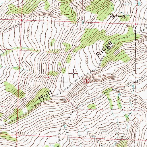 Topographic Map of Hull Ridge, CO