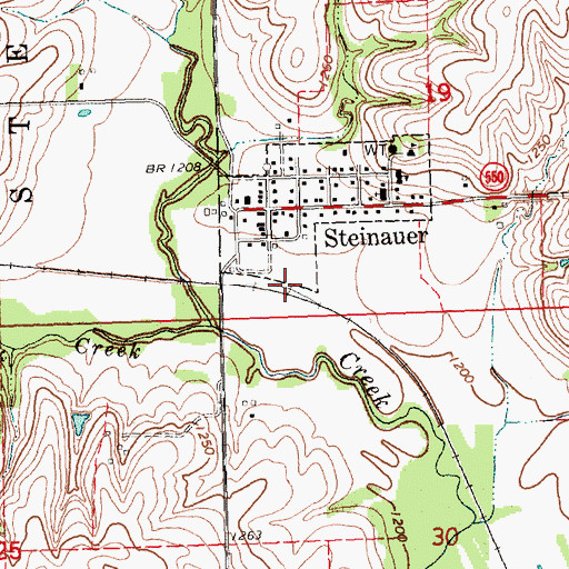 Topographic Map of Steinauer (historical), NE