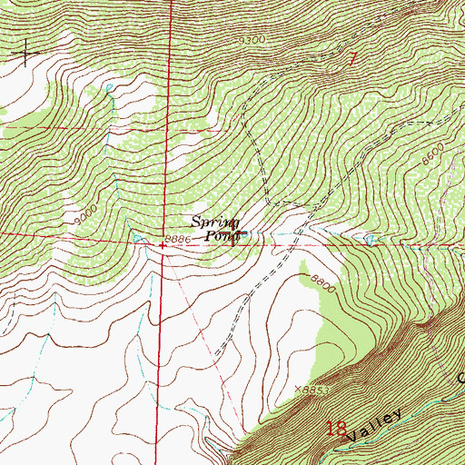 Topographic Map of Spring Pond, CO