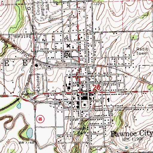 Topographic Map of United Methodist Church, NE