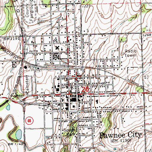 Topographic Map of First Baptist Church, NE