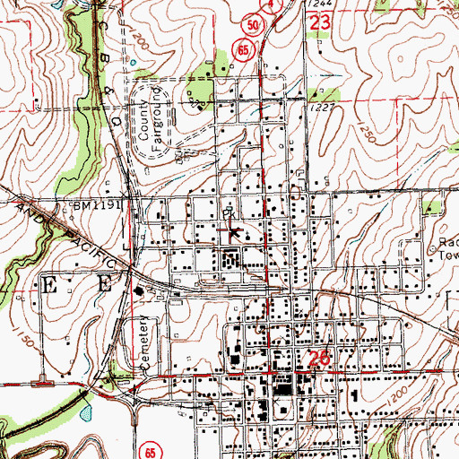 Topographic Map of Pawnee Manor Incorporated, NE