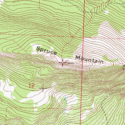 Topographic Map of Spruce Mountain, CO