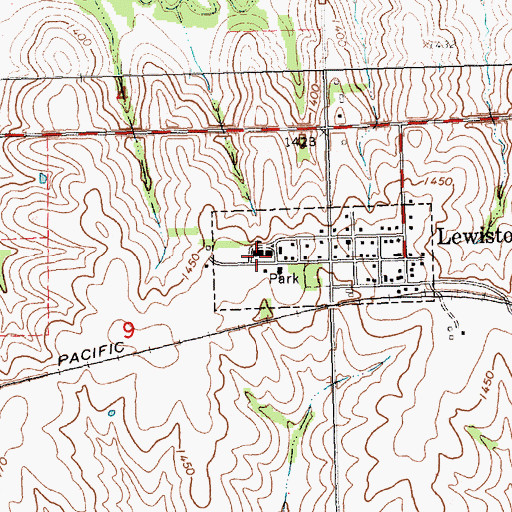 Topographic Map of Lewiston Consolidated Schools, NE