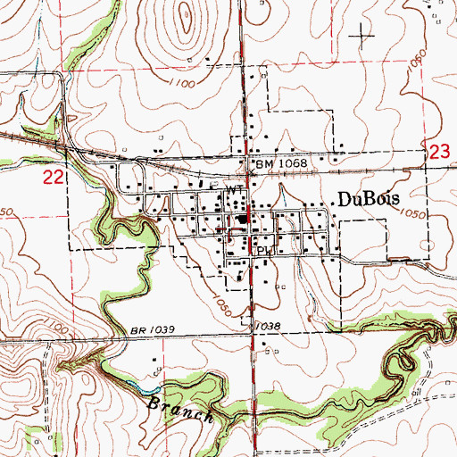 Topographic Map of DuBois Volunteer Fire Department, NE