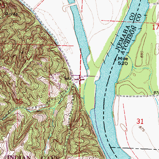 Topographic Map of Saint Deroin Post Office (historical), NE
