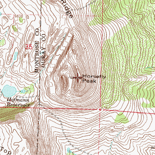 Topographic Map of Horsefly Peak, CO
