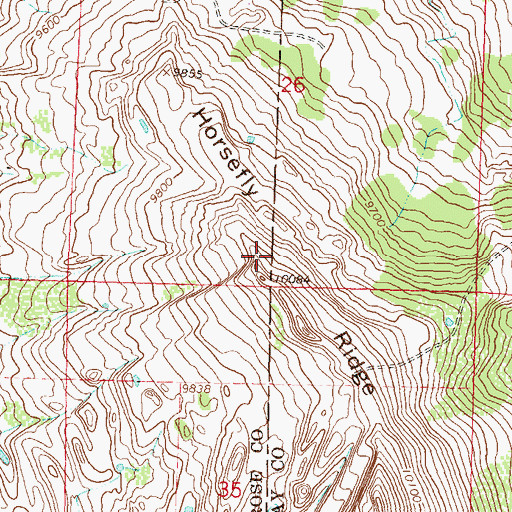 Topographic Map of Horsefly Ridge, CO