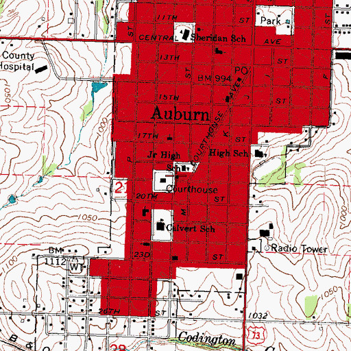 Topographic Map of First Presbyterian Church, NE