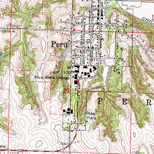 Topographic Map of Peru Elementary School, NE