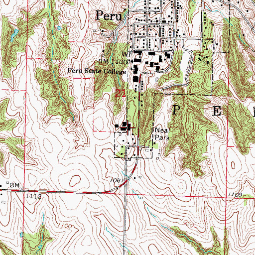 Topographic Map of Nicholas Hall, NE