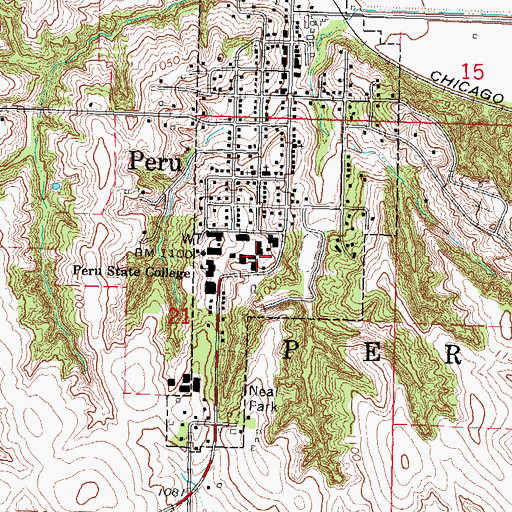 Topographic Map of Peru State College Greenhouse, NE