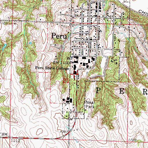 Topographic Map of Larson Industrial Arts Building, NE