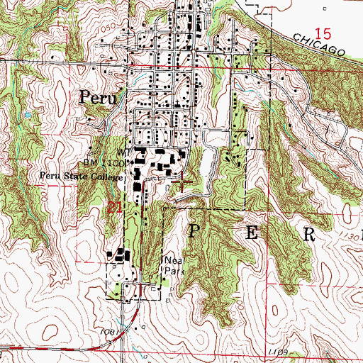 Topographic Map of A D Majors Hall, NE