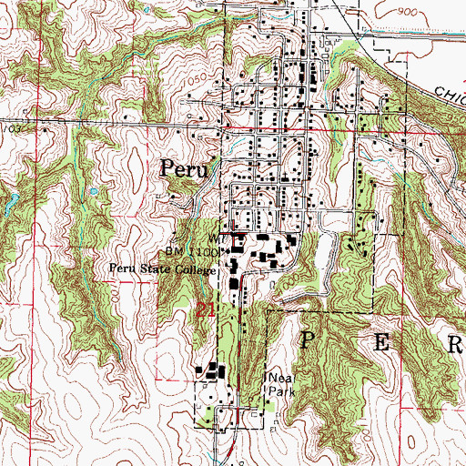 Topographic Map of Morgan Residence Hall, NE