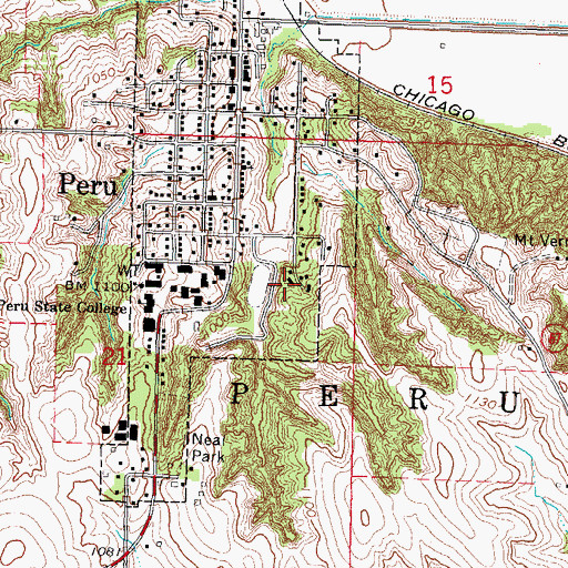 Topographic Map of Oak Hill Family Housing, NE