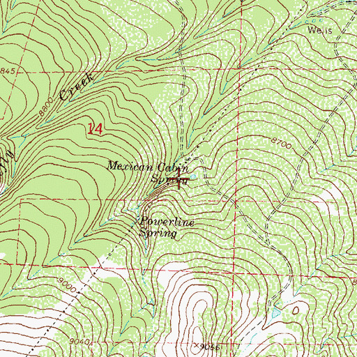 Topographic Map of Mexican Cabin Spring, CO