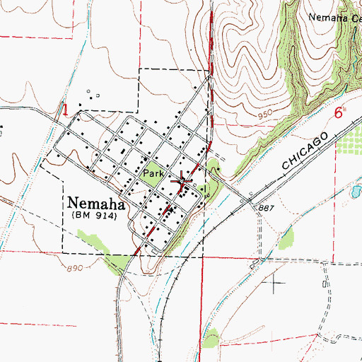 Topographic Map of United Methodist Church, NE